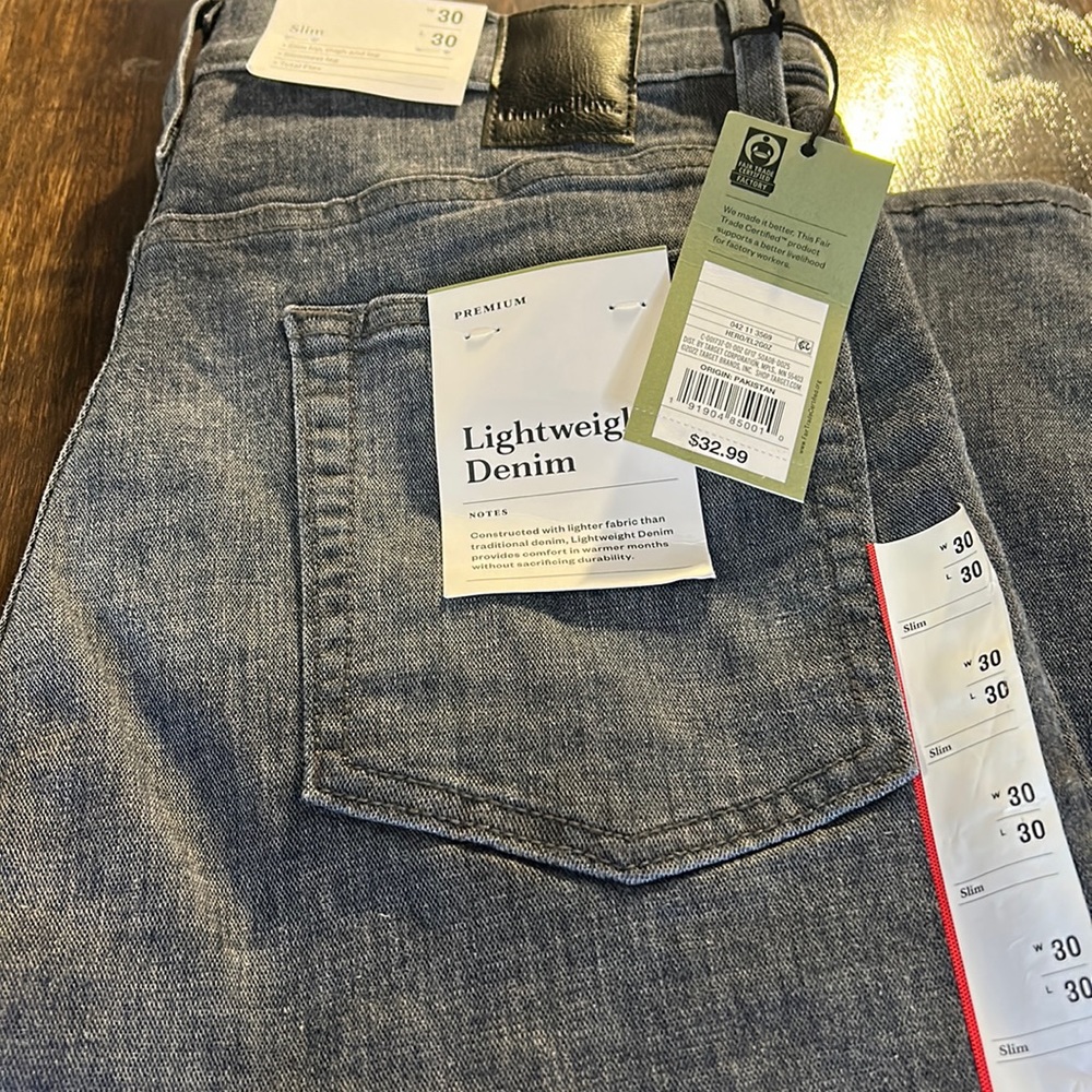Good fellow slim size 30 X 30 men’s lightweight slim jeans